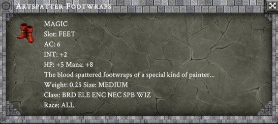 ARTSPATTER FOOTWRAPS in-game item card